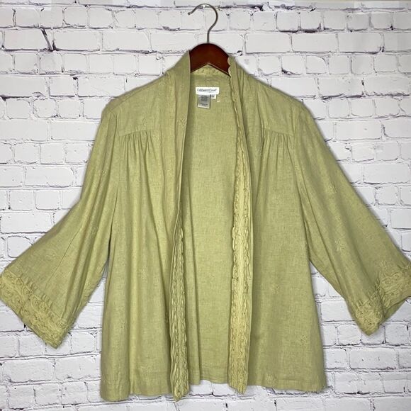 ColdWater‎ Creek Linen Blend Open Lace Jacket M - Picture 1 of 8